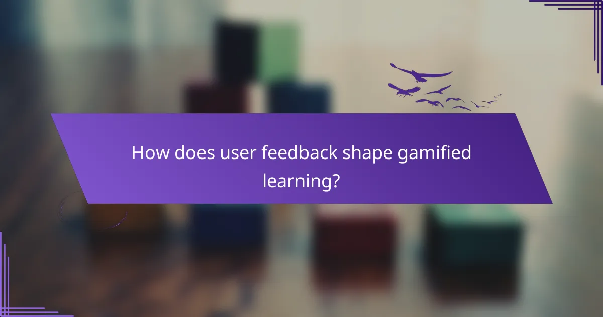 How does user feedback shape gamified learning?