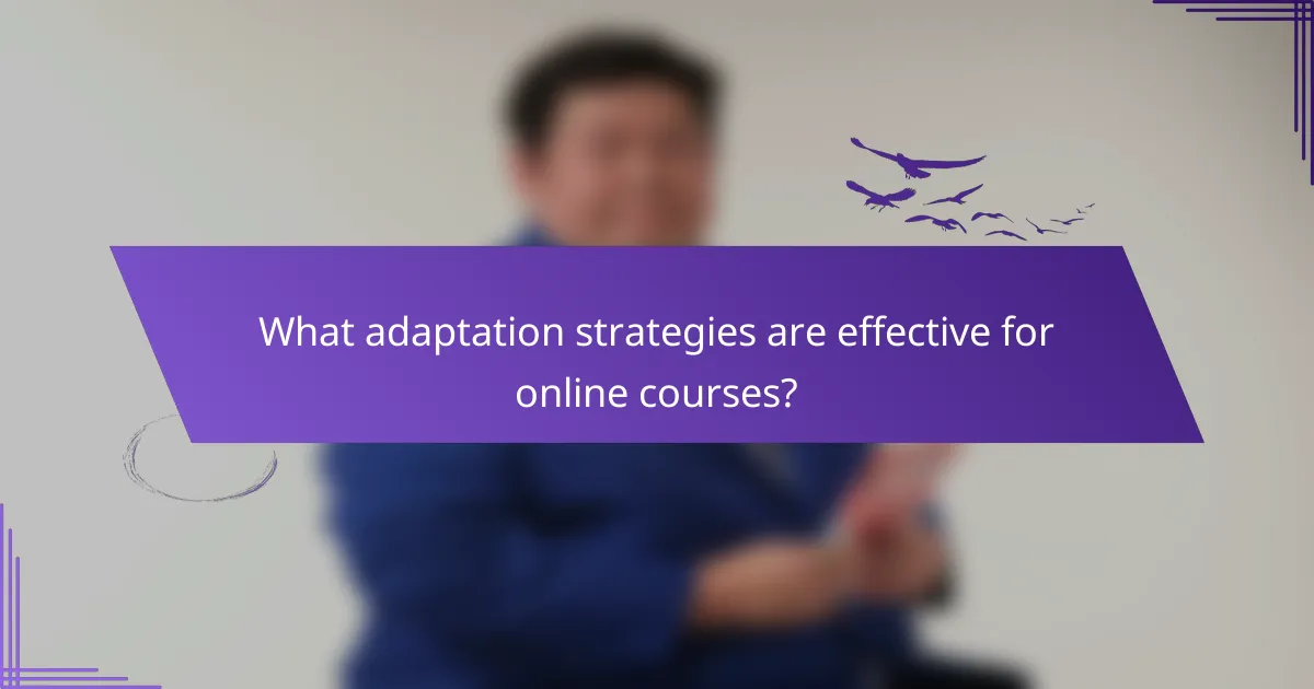 What adaptation strategies are effective for online courses?