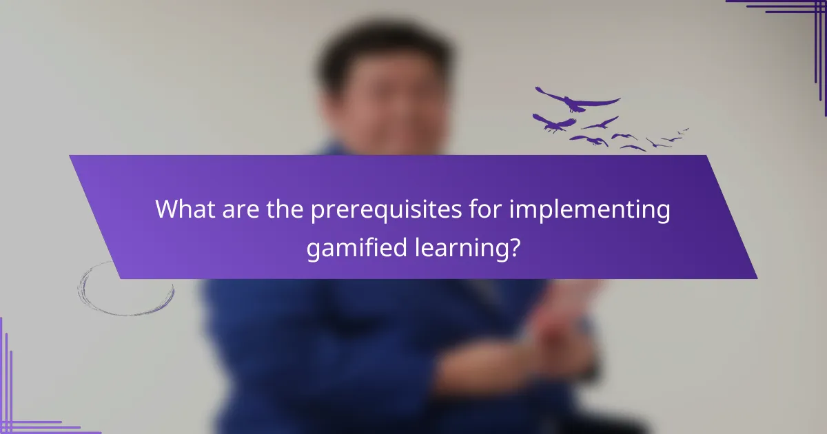 What are the prerequisites for implementing gamified learning?
